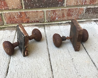 Antique Lock Sets with Knobs -- 2 Sets Architectural Salvage