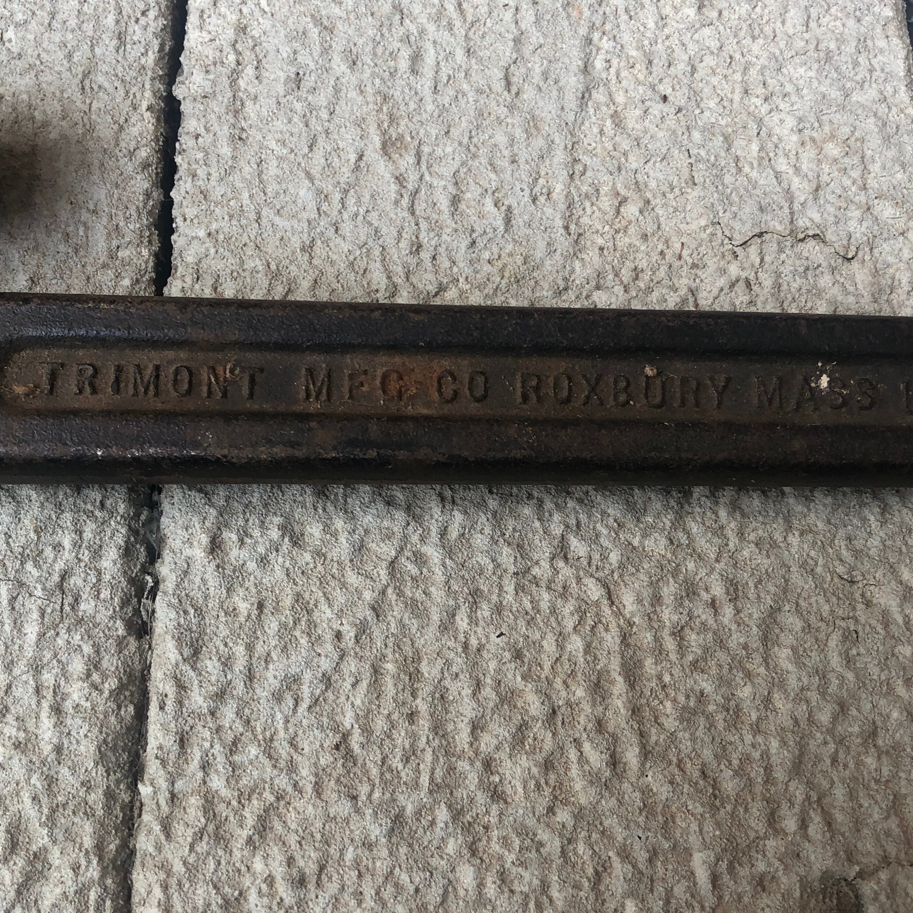 Antique Monkey Pipe Wrench Trimo Trimont Mfg Company Roxbury
