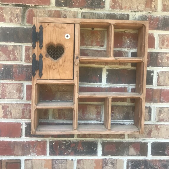 Wood Display Case Shelves Wall Mount Etsy