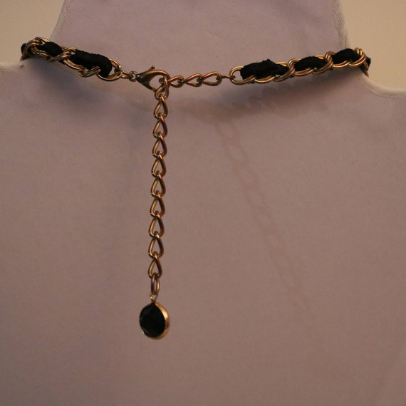 Buy Chanel Inspired Multi-stone Chain and Leather Choker or Bib