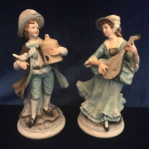 Andrea by Sadek Boy and Girl Figurines (Mold 8592) -- Rare pieces reduced by 20 dollars for quick sale!