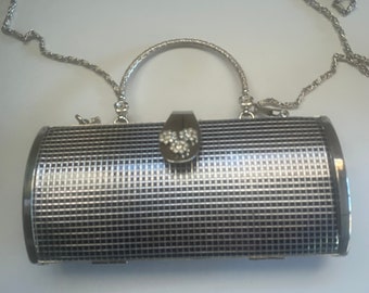 Vintage Chrome Metal Purse Evening Bag