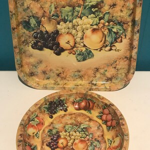 Vintage Wall Decor Enamel Tray with Matching Bowl - Made in England