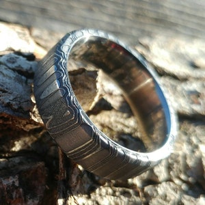 Damast Ring| ReptilienMuster| Titan Liner| Ehering| Verlobungsring| Rostfrei