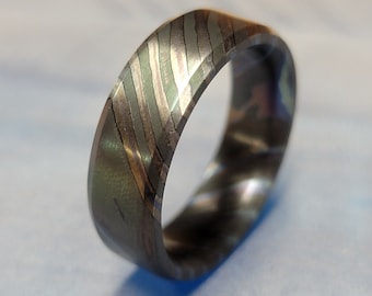 The Thor Ring Double Layer Zirconium Titanium (Zir-Ti) High Quality Blended Ring Custom Made Artisan Made Damascus Timascus