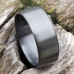 Pure Zirconium Ring Anodized Black Zirconium Ring Custom Ring Hypoallergenic Artisan Made