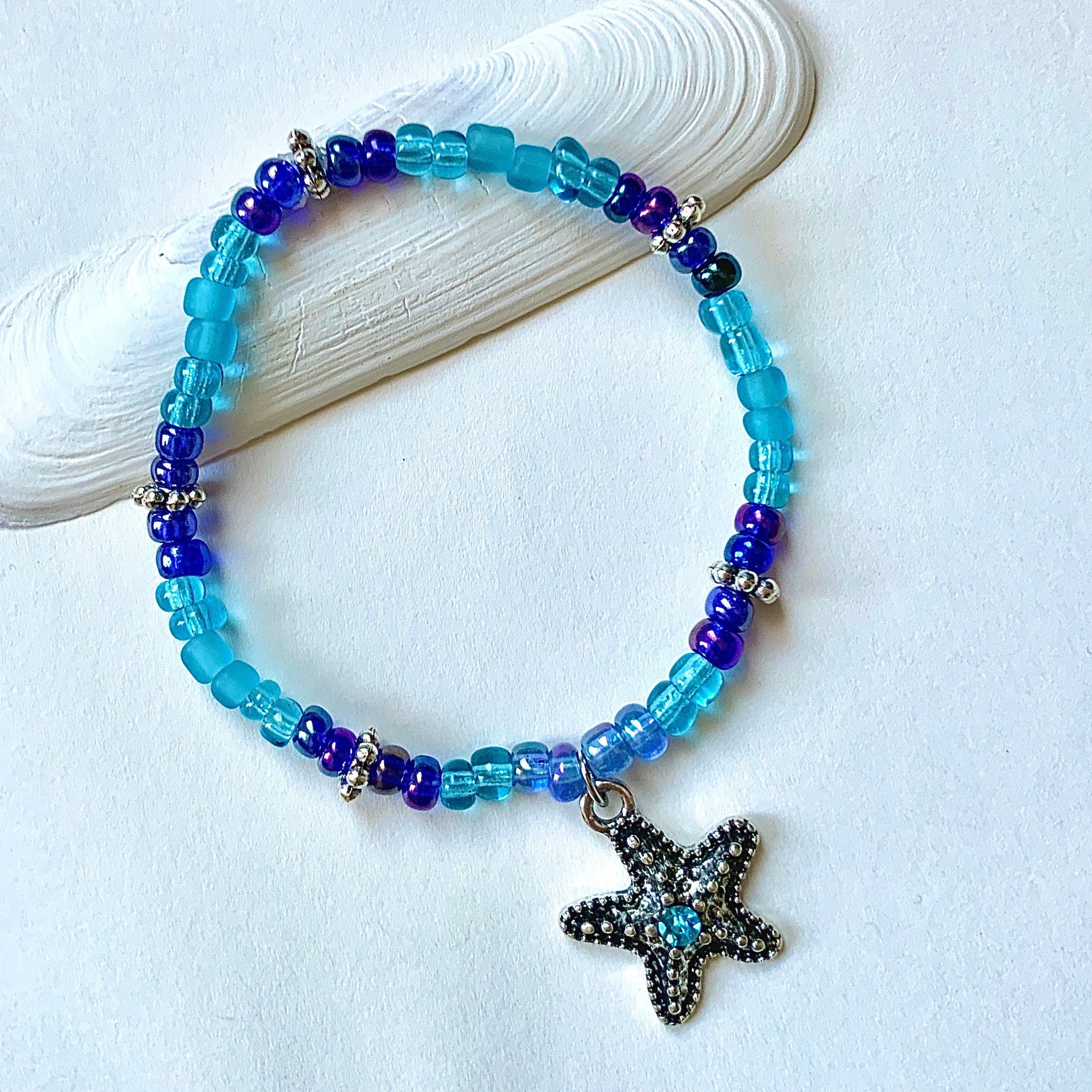 Textured Starfish Charm Bangle