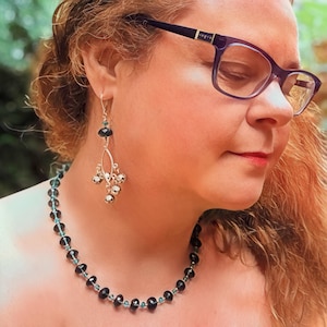 DAZZLING London Blue Topaz Necklace and Earrings with Apatite and Hill Tribe Silver: Jewelry Set, Statement Necklace, Bridal Jewelry