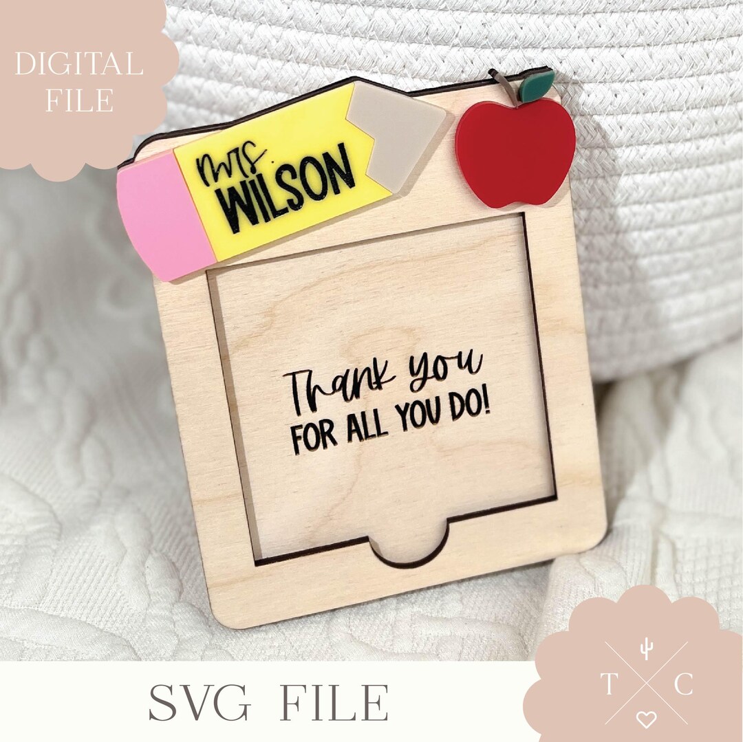 Digital File | Sticky Note Holder | Teachers Gift | Post Note Holder - Etsy