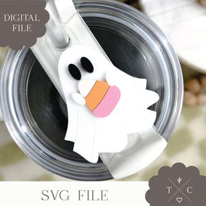 File digitale / Candy Corn Ghost Stanley Topper SVG File / Halloween Topper SVG / Download digitale / Tumbler Topper