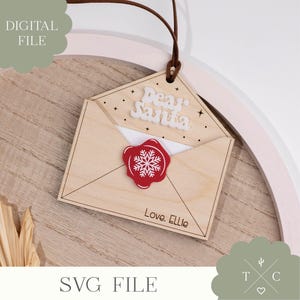 Digital File | Dear Santa Ornament | Santa Letter Holder | Christmas Decor | Christmas Letter to Santa