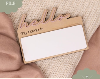 Digital File | Hello My Name Is | Two Versions | Baby Announcement | Birth Announcement | Hospital Signs | Digital Design