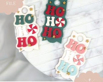 Digital File | Ho Ho Ho Peppermint Stanley Topper SVG File |  Christmas Topper SVG | Digital Download | Tumbler Topper