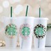 Personalized Cold Cup with Ring and Name | Starbucks Cold Cup with Vinyl Decal | Coffee Cold Cup with Custom Name | Starbucks Cup 