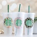 Personalized Cold Cup with Ring and Name | Starbucks Cold Cup with Vinyl Decal | Coffee Cold Cup with Custom Name | Starbucks Cup 