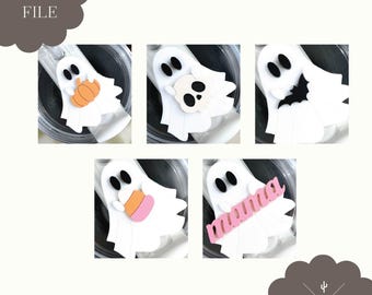 Digital fil | Ghost Stanley-topp SVG-fil | Set om 5 | Halloween-topp SVG | Digital nedladdning | Tumbler-topp