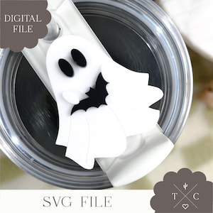 File digitale / File SVG di Bat Ghost Stanley Topper / File SVG di Halloween Topper / Download digitale / Tumbler Topper