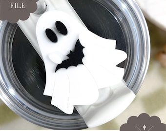Digital fil | Fladdermusspöke Stanley-topp SVG-fil | Halloween-topp SVG | Digital nedladdning | Tumbler-topp
