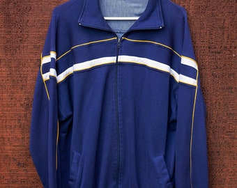 Vintage 1980's, Zip Front, Track Jacket, Retro Sportswear, X-Large