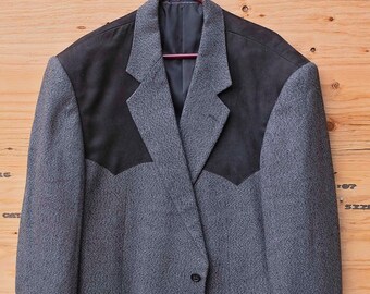 Authentic, Panhandle Slim, Vintage Style, Tweed, Wool Blazer, Hunting/Shooting Jacket, Epaulettes, Elbow Patches, Mens Size 50 Long
