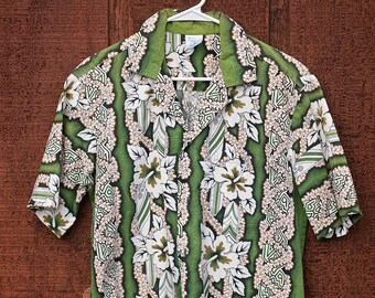 Vintage 1980's, 80s Hawaiian Shirt, Mens Medium, Tropical Shirt, Waikiki, Holliday, Aloha, Vacation, Shirt