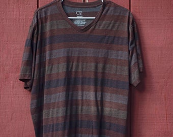 Men's Vintage, 90s, Ocean Pacific, OP, Striped Tshirt, 2XL