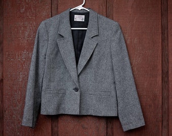 Vintage Pendleton Women's Blazer, Vintage 1980s, Made in USA, 100% WoolSuit Jacket, Retro Fashion, Size 10