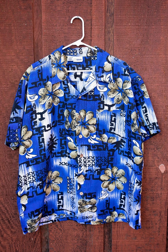 Vintage Hawaiian Shirt, Vacation Shirt, Mens XLar… - image 1