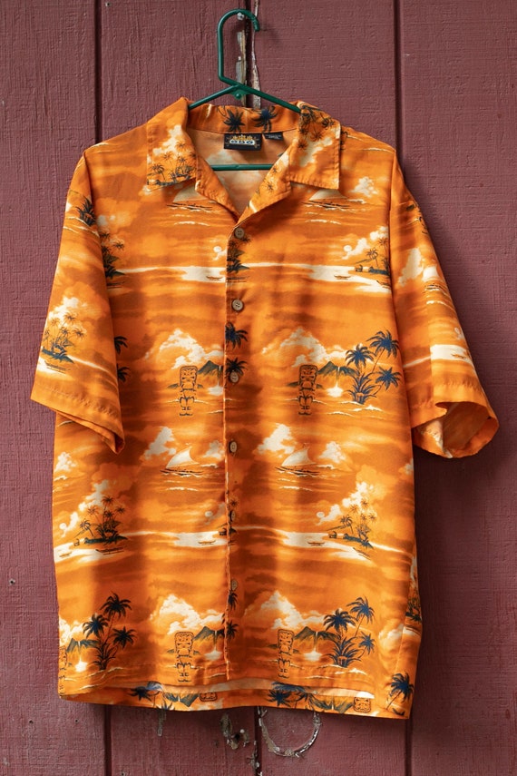 Vintage, Hawaiian, Tiki, Vacation Shirt, Tropical 