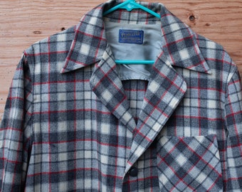 Pendleton, Women's Vintage Plaid Blazer, Made in USA, 100% Wool Ladies Jacket, Retro Fashion, Size Medium