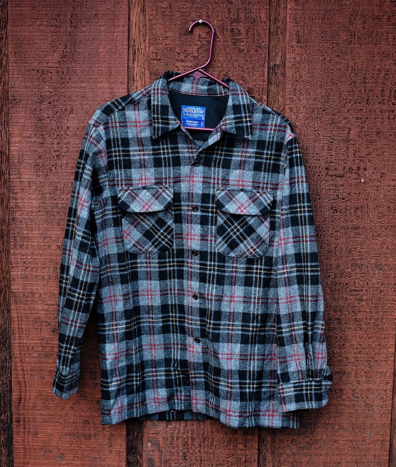 Vintage Pendleton Shirt / Pendleton Board Shirt / Black and Etsy