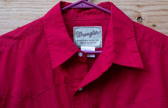 Vintage 90s, Wrangler, Red, Western Shirt, Pearl … - image 5