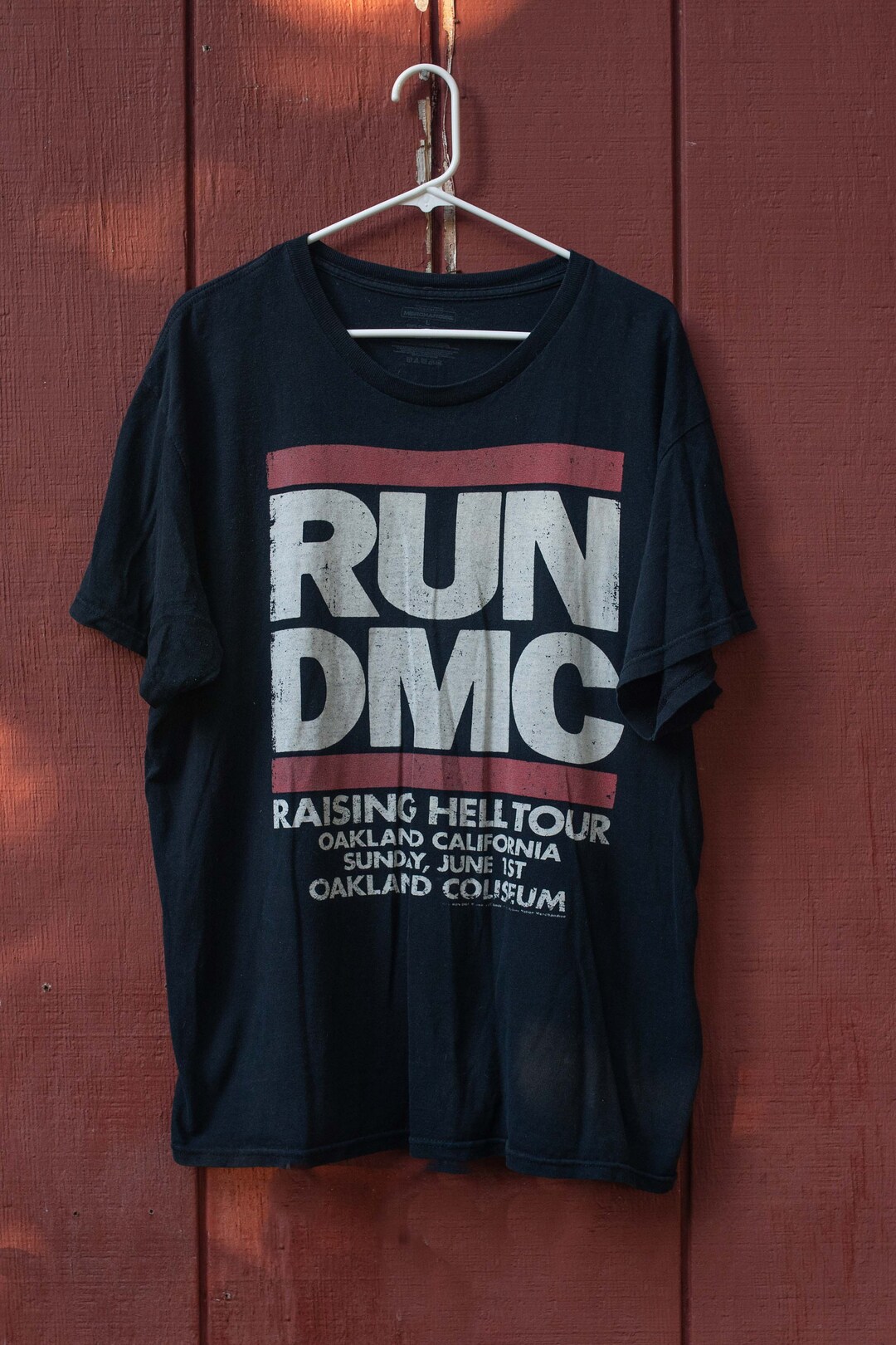 RUN DMC Raising Hell Black Tee　ラップTシャツ Vintage 90s / RUN DMC / Raising Hell Tour / Oakland Coliseum / Hip