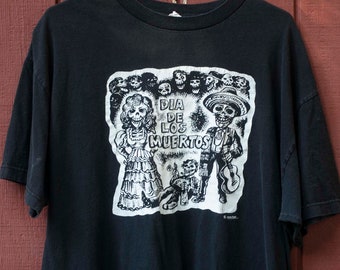Vintage, Day of the Dead, TShirt, Dia De Los Muertos, Size XL