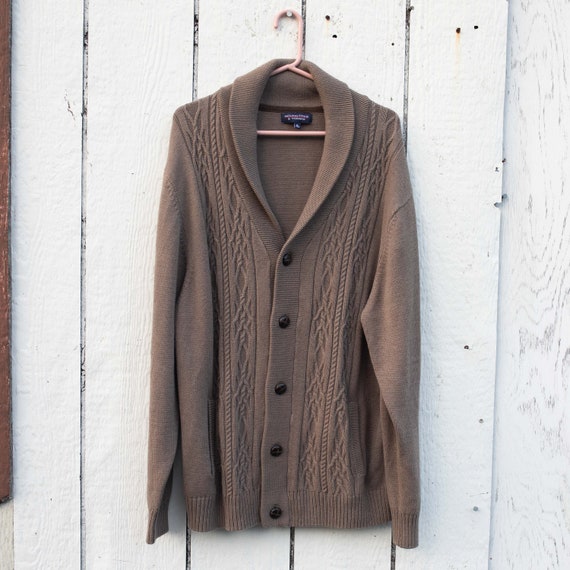 Extremely Soft, Shawl Collar, Sweater, Leather Bu… - image 2