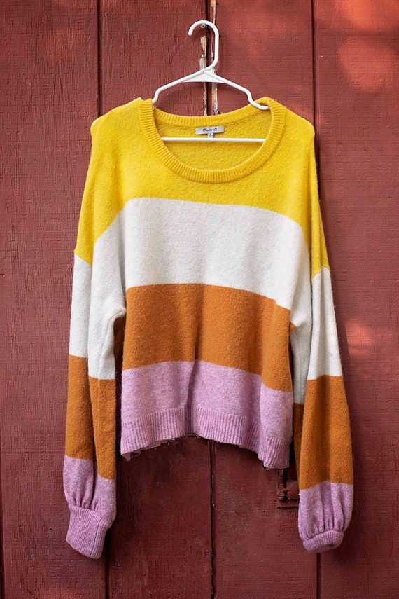 Madewell by JCREW, Striped, Wool/Alpaca Sweater, S