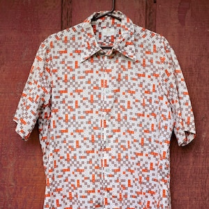 Vintage 1980's Jimmy'z Skater New Wave Cotton Atomic Print Vintage 1980's Jimmy'z Skater New Wave Cotton Atomic Print