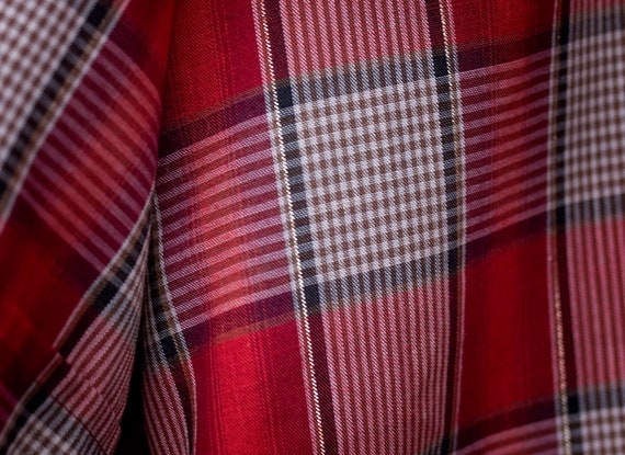 Vintage Plaid Rockabilly Style Shirt, Retro, 50's… - image 3