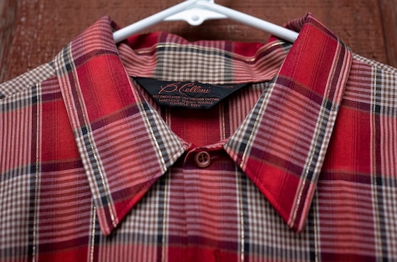 Vintage Plaid Rockabilly Style Shirt, Retro, 50's… - image 1