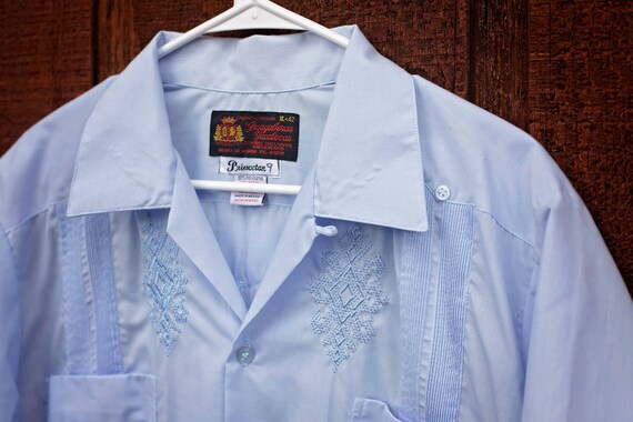 Vintage Mens Guayabera, Mexican Wedding Shirt, 4 … - image 2