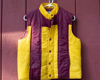 Early 1980's, Rare VINTAGE, Puffer Quilted Nylon Ski Jacket by Contender, Size Large