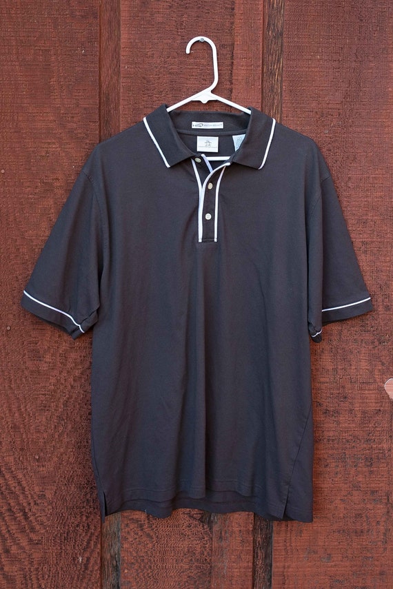 Mens Original Munsingwear, Short Sleeve Brown Pol… - image 1