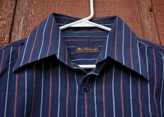 ben sherman dress shirts Ben Sherman Short Sleeve Linear Geo Print Shirt L