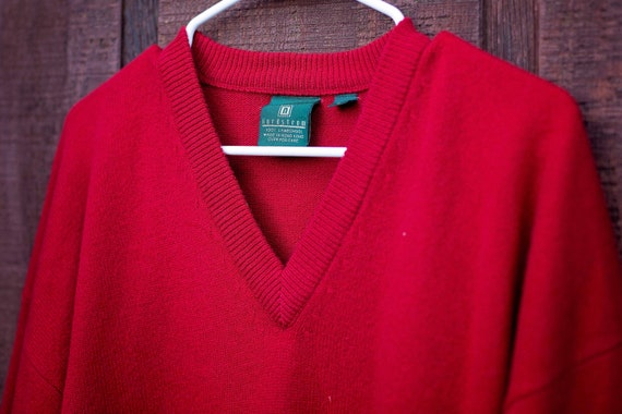 Vintage 1980s Nordstrom Mens, Beautiful, Red, Lam… - image 1