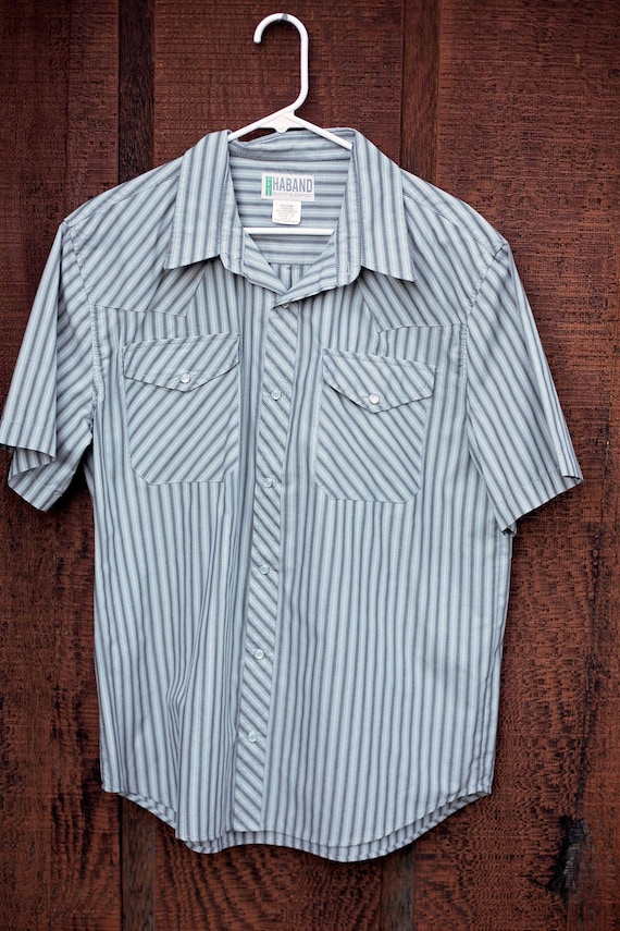 Men's Vintage 1980s, 80s Haband Western Shirt, Str