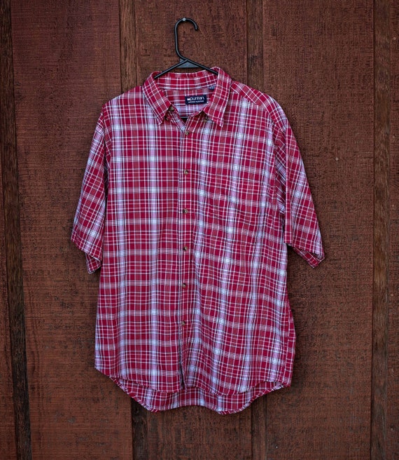 90s Vintage Plaid, Retro Puritan Shirt, Shirt, L