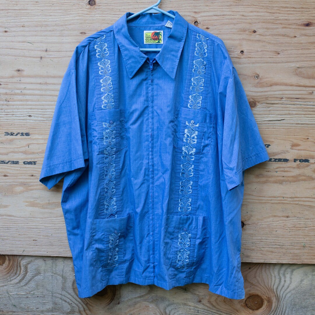 Haband Zip Front Guayabera Mexican Wedding Shirt by Haband Etsy