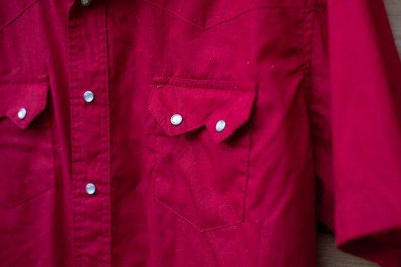 Vintage 90s, Wrangler, Red, Western Shirt, Pearl … - image 3
