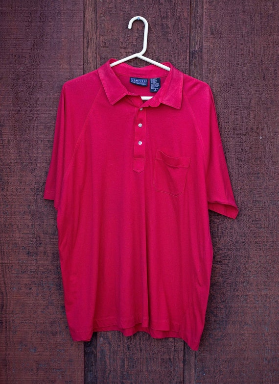 Mens 1980s, Jantzen Classic, Short Sleeve Placket 