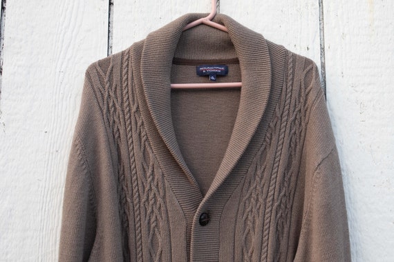 Extremely Soft, Shawl Collar, Sweater, Leather Bu… - image 3